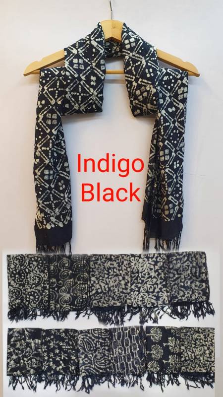 Ff Black Indigo Scarf Rayon Printed Wholsale Dupatta Collection
